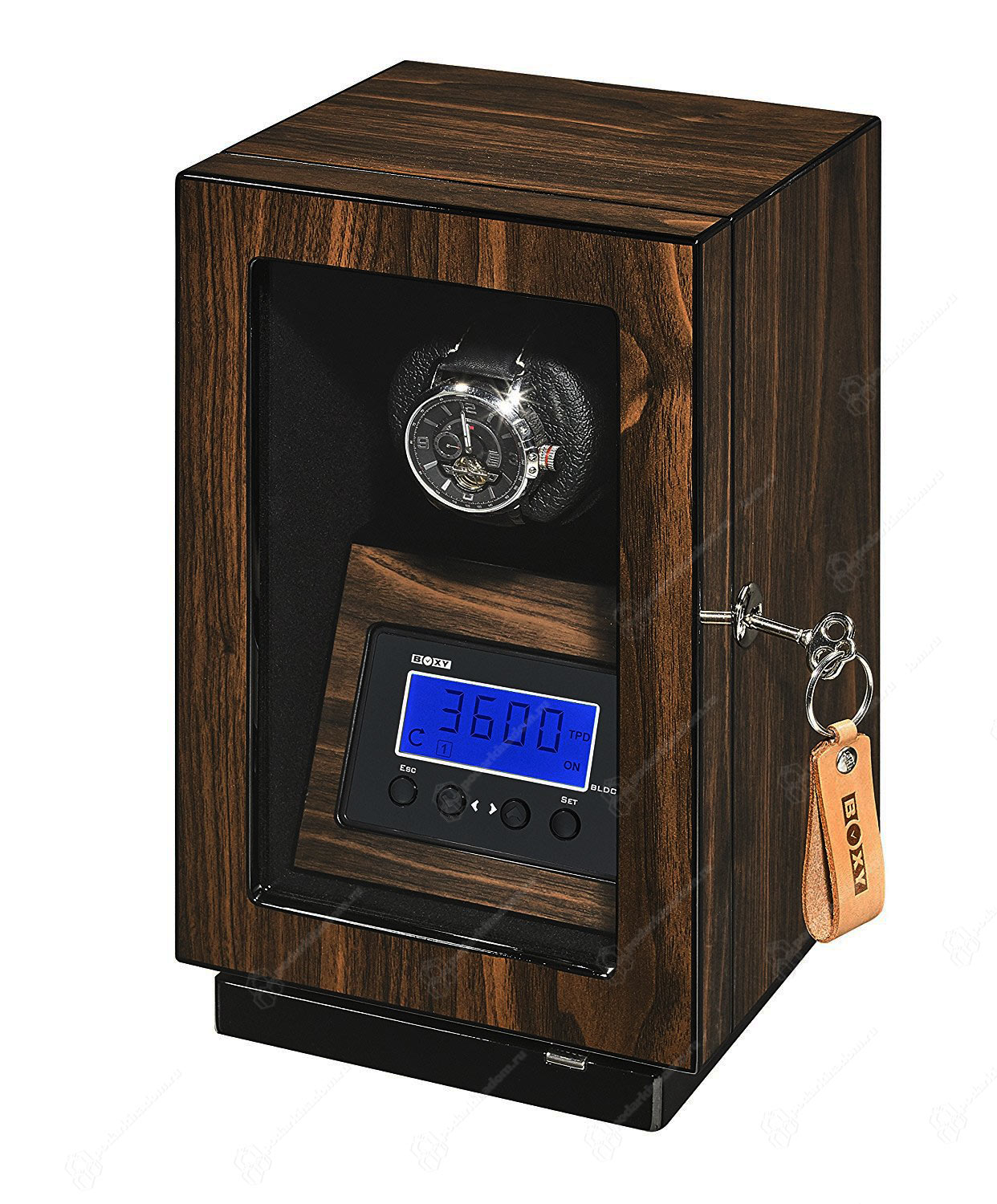 BLDC 01 Деревянная шкатулка для подзавода одних наручных часов. Отделка Макассар